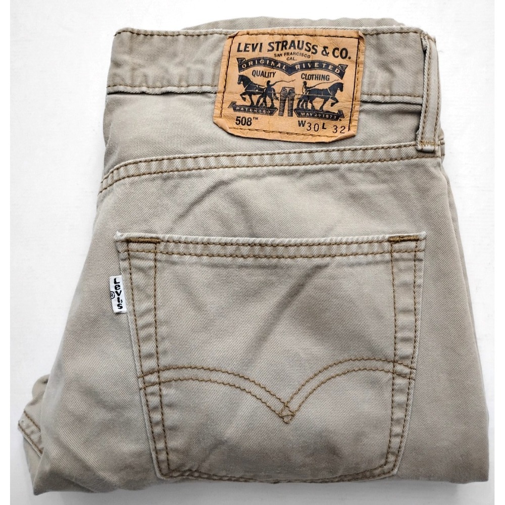 Levis Jeans 508 Men's 30x32 Tan Light Wash Straight Leg Jeans